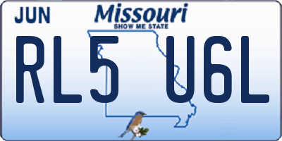 MO license plate RL5U6L