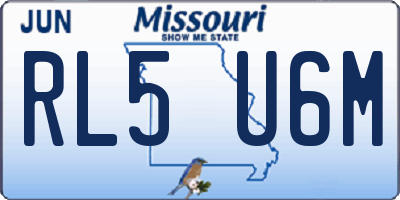 MO license plate RL5U6M