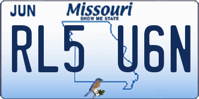 MO license plate RL5U6N