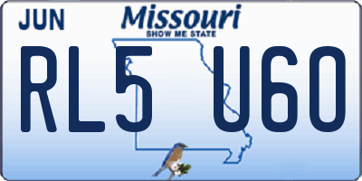 MO license plate RL5U6O