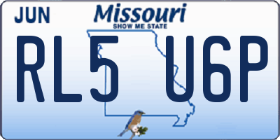 MO license plate RL5U6P