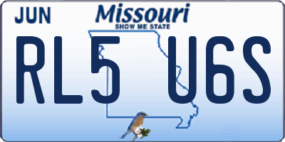 MO license plate RL5U6S