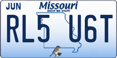 MO license plate RL5U6T