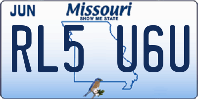 MO license plate RL5U6U