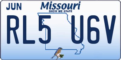 MO license plate RL5U6V