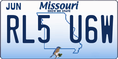 MO license plate RL5U6W