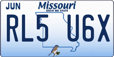 MO license plate RL5U6X