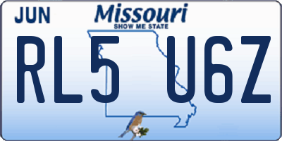 MO license plate RL5U6Z