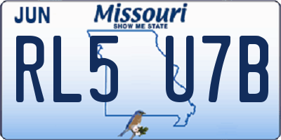 MO license plate RL5U7B