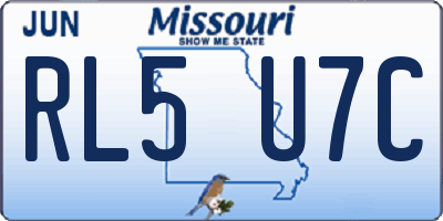 MO license plate RL5U7C