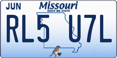 MO license plate RL5U7L