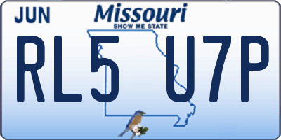 MO license plate RL5U7P