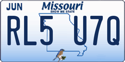 MO license plate RL5U7Q