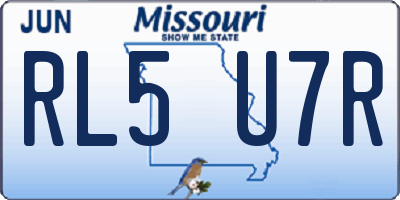 MO license plate RL5U7R