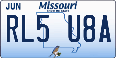 MO license plate RL5U8A