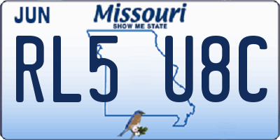 MO license plate RL5U8C