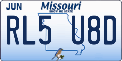 MO license plate RL5U8D
