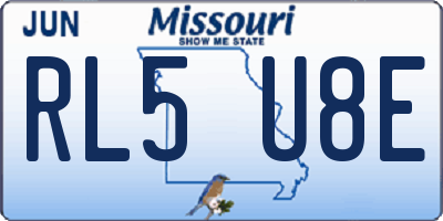 MO license plate RL5U8E