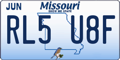 MO license plate RL5U8F