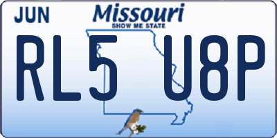 MO license plate RL5U8P