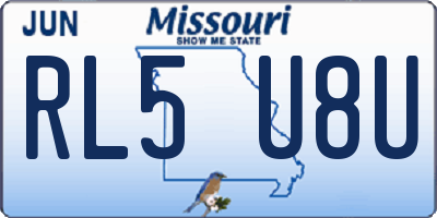 MO license plate RL5U8U