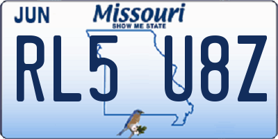 MO license plate RL5U8Z