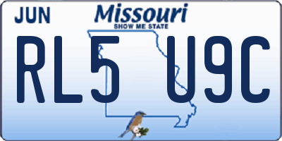 MO license plate RL5U9C