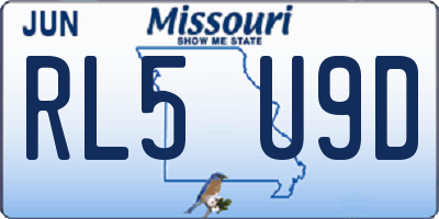 MO license plate RL5U9D