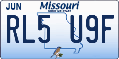 MO license plate RL5U9F