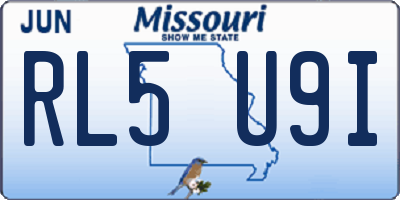 MO license plate RL5U9I