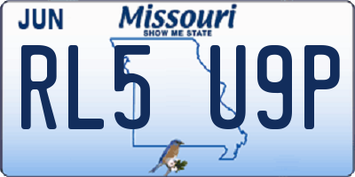 MO license plate RL5U9P
