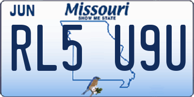 MO license plate RL5U9U