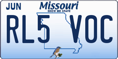 MO license plate RL5V0C