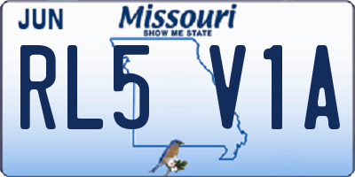 MO license plate RL5V1A