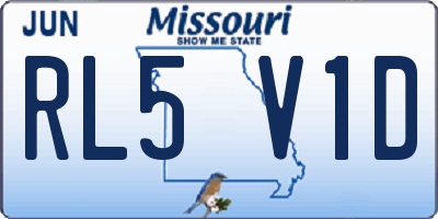 MO license plate RL5V1D