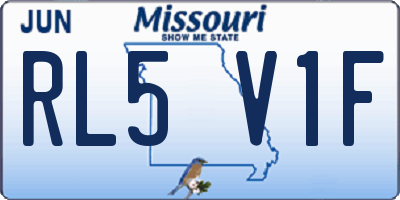 MO license plate RL5V1F
