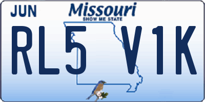 MO license plate RL5V1K