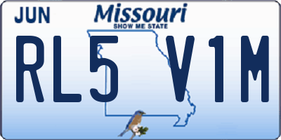 MO license plate RL5V1M