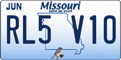 MO license plate RL5V1O