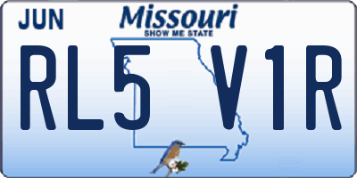 MO license plate RL5V1R