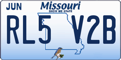 MO license plate RL5V2B