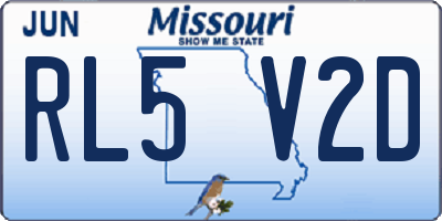MO license plate RL5V2D