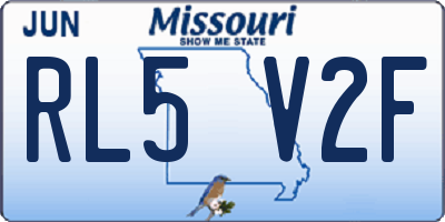 MO license plate RL5V2F