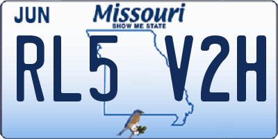 MO license plate RL5V2H