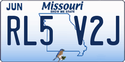 MO license plate RL5V2J