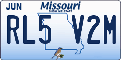 MO license plate RL5V2M