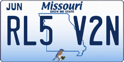 MO license plate RL5V2N