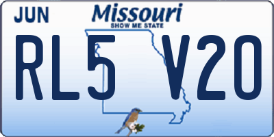 MO license plate RL5V2O