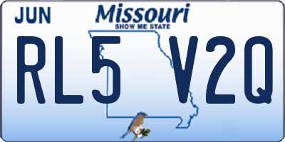 MO license plate RL5V2Q