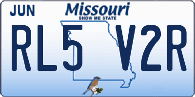 MO license plate RL5V2R